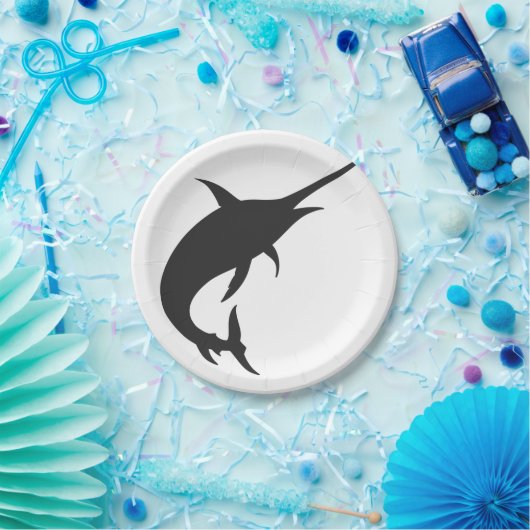 Marlin fish Silhouette - Farbe wählen Pappteller (Party)