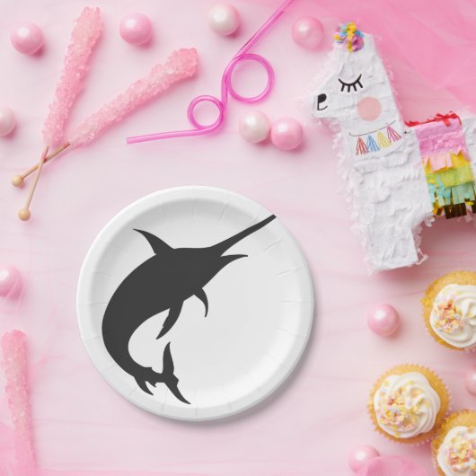 Marlin fish Silhouette - Farbe wählen Pappteller (Party)