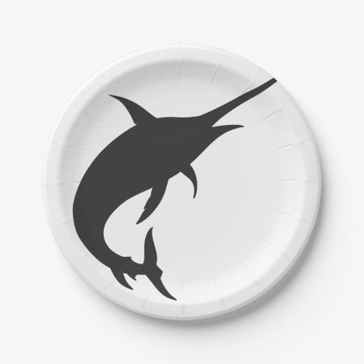 Marlin fish Silhouette - Farbe wählen Pappteller (Vorderseite)