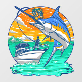 Marlin Fish übernimmt die Lure Fisherman Charter Fensteraufkleber