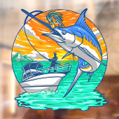 Marlin Fish übernimmt die Lure Fisherman Charter Fensteraufkleber (Blatt 2)