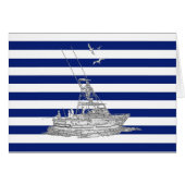 Marlin Fishing Chrome auf nautischen Streifen (Vorderseite (Horizontal))