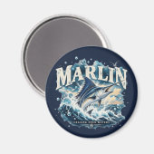 MARLIN Fishing Ocean Adventure Magnet (Vorderseite/Rückseite)