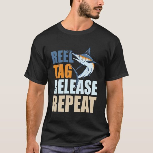 Marlin Fishing Tag Release Protection Conservation T-Shirt (Vorderseite)