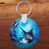 Marlin mit Blasen Schlüsselanhänger (Vorderseite)