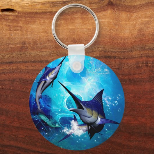Marlin mit Blasen Schlüsselanhänger (Vorderseite)