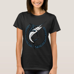 Marlin Ocean Strike – Blauer Marlin springt auf T-Shirt
