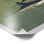 Marlin oder Spearfish Vintage Fischdruckerei Fotodruck (Ecke)