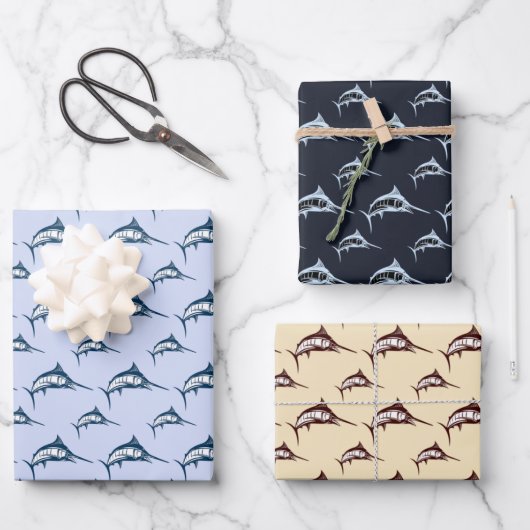 Marlin Pattern Geschenkpapier Set (Vorderseite)