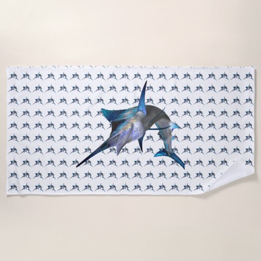 Marlin Profile Beach Handtuch (Vorderseite)