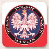 Marlin Round Polish Texan Getränkeuntersetzer (Vorderseite)
