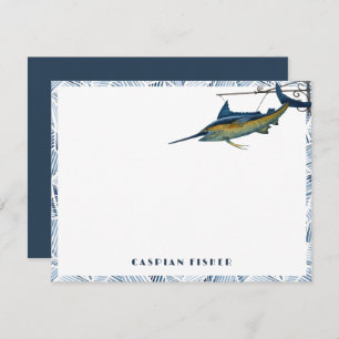 Marlin Sign Stationery Note Card Mitteilungskarte