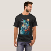 Marlin springt über Meereswellen T-Shirt (Vorne ganz)