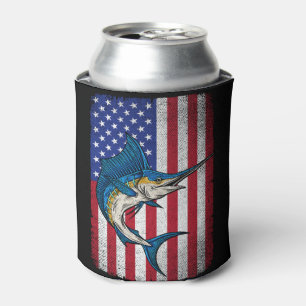 Marlin Swordfish Fisch USA Flagge Dosenkühler
