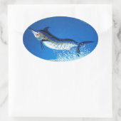 Marlin tanzend ovaler aufkleber (Tasche)