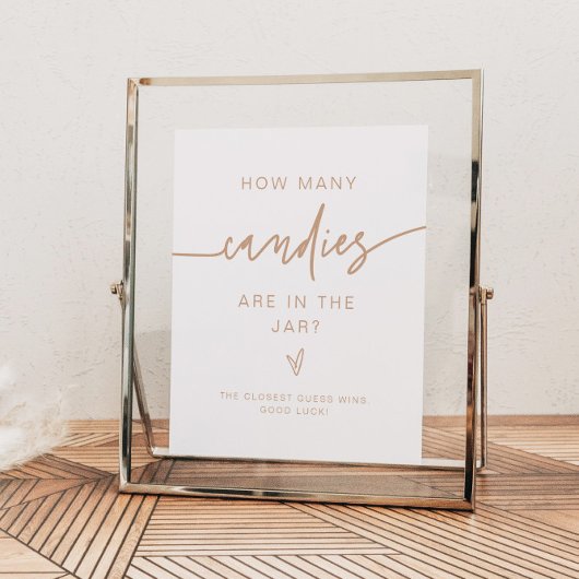 MARLO Beige Wie viele Candies Baby Showspiele Poster