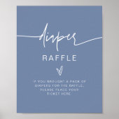 MARLO Bohemisch Dusty Blue Diaper Raffle Game Sign Poster (Vorne)