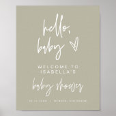 MARLO Bohemisch Sage Green Dusche Willkommenspende Poster (Vorne)