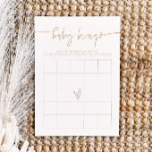 MARLO Boho Beige Babydusche Bingo Game Card Einladung
