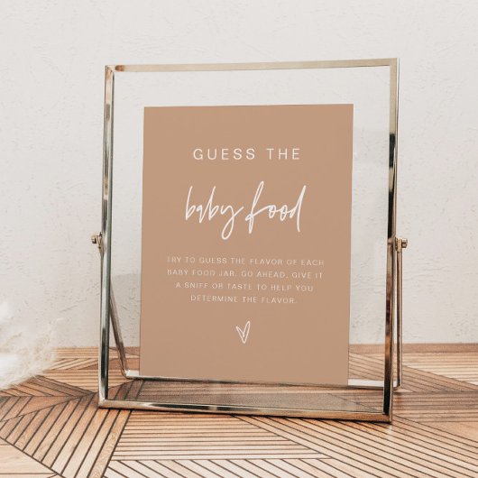 MARLO Boho Beige Ratet das Baby Food Game Poster