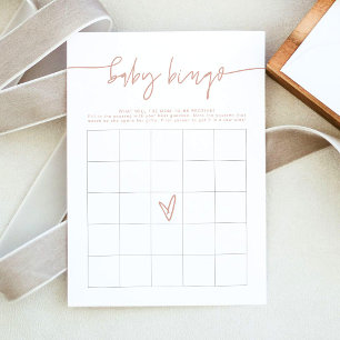 MARLO Boho Blush Pink Baby Dusche Bingo Game Card Einladung