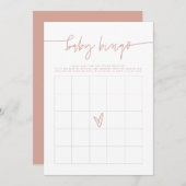 MARLO Boho Blush Pink Baby Dusche Bingo Game Card Einladung (Vorne/Hinten)