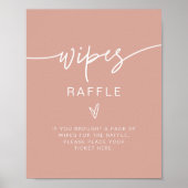 MARLO Boho Blush Pink Baby Wipes Raffle Game-Zeich Poster (Vorne)