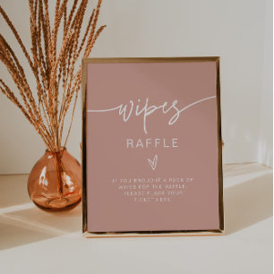 MARLO Boho Blush Pink Baby Wipes Raffle Game-Zeich Poster