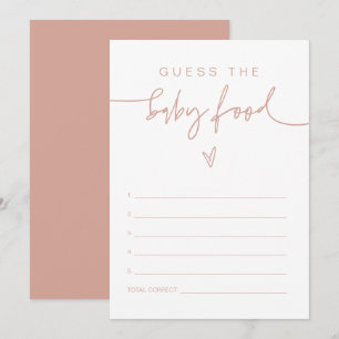 MARLO Boho Blush Pink Guess's Baby Food Game Einladung