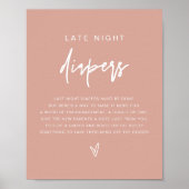 MARLO Boho Blush Pink Spate Night Diaper Spiel Poster (Vorne)