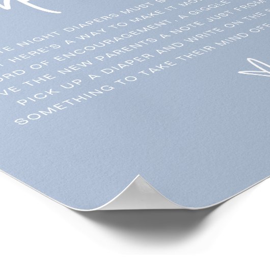 MARLO Boho Dusty Blue Late Night Diapers Game Poster (Ecke)