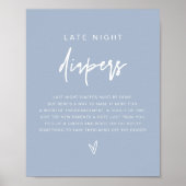 MARLO Boho Dusty Blue Late Night Diapers Game Poster (Vorne)