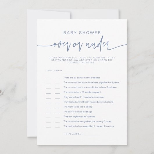 MARLO Boho Dusty Blue Over under Baby Showspiel Einladung (Vorderseite)