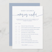 MARLO Boho Dusty Blue Over under Baby Showspiel Einladung (Vorne/Hinten)