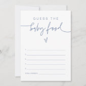 MARLO Boho Dusty Blue rät das Baby Food Game Einladung (Vorderseite)