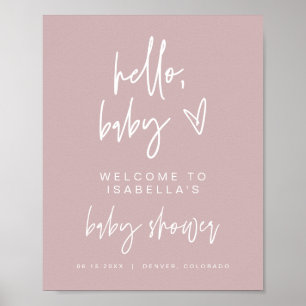 MARLO Boho Dusty Rose Kinderdusche Willkommenspend Poster