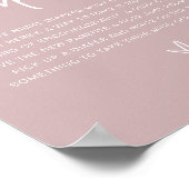 MARLO Boho Dusty Rose Spate Night Diapers Game Poster (Ecke)