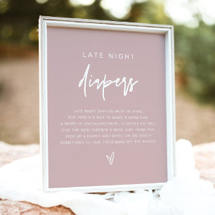MARLO Boho Dusty Rose Spate Night Diapers Game Poster