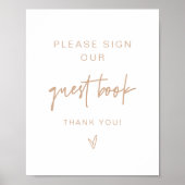 MARLO Boho Earth Toned Beige Guestbook Sign Poster (Vorne)