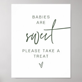 MARLO Boho Forest Green Babies sind süße Zeichen Poster