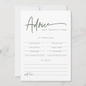 MARLO Boho Forest Green Baby Advice & Predictions Einladung (Vorderseite)