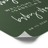 MARLO Boho Forest Green Baby Dusche Willkommenspen Poster (Ecke)