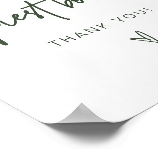 MARLO Boho Forest Green Guestbook Zeichen Poster (Ecke)