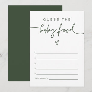 MARLO Boho Forest Green rät das Baby Food Game Einladung