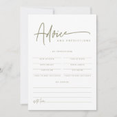 MARLO Boho Olive Green Baby Advice & Predictions Einladung (Vorderseite)