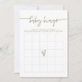 MARLO Boho Olive Green Baby Dusche Bingo Spiel Einladung (Vorderseite)