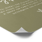 MARLO Boho Olive Green rät das Baby Food Game Poster (Ecke)