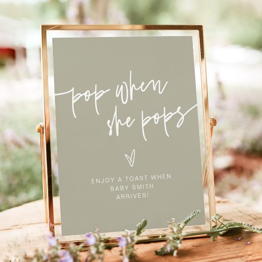 MARLO Boho Sage Green Pop, wenn sie Pop unterschre Poster