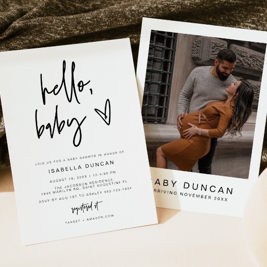 MARLO Bold Contemporary Baby Shower Einladung