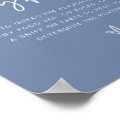 MARLO Dusty Blue Boho Raten Sie das Baby Food Game Poster (Ecke)